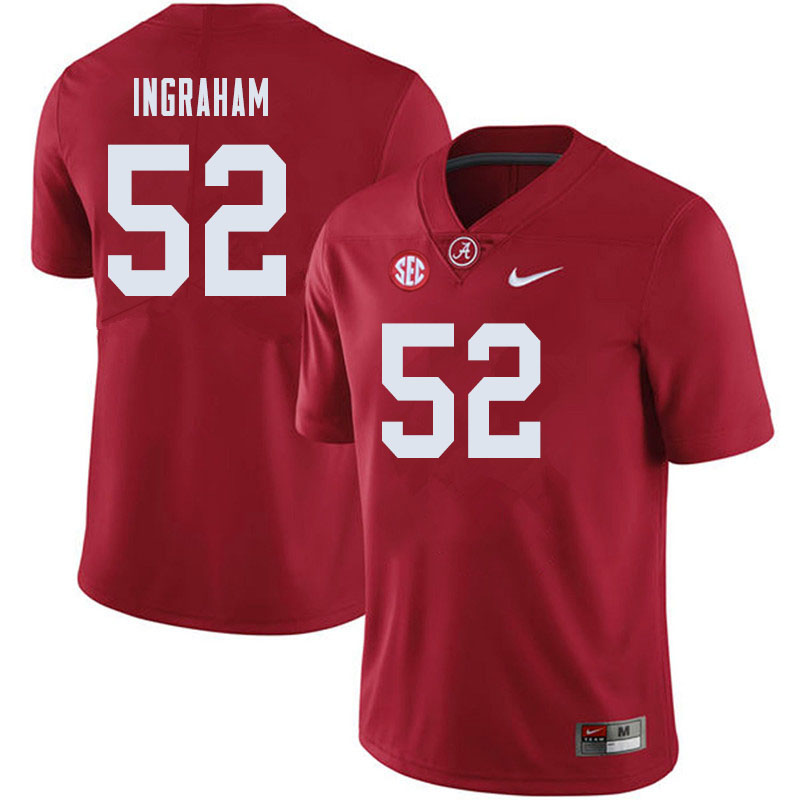Alabama Crimson Tide Men's Braylen Ingraham #52 Crimson NCAA Nike Authentic Stitched 2019 College Football Jersey OU16B35RQ